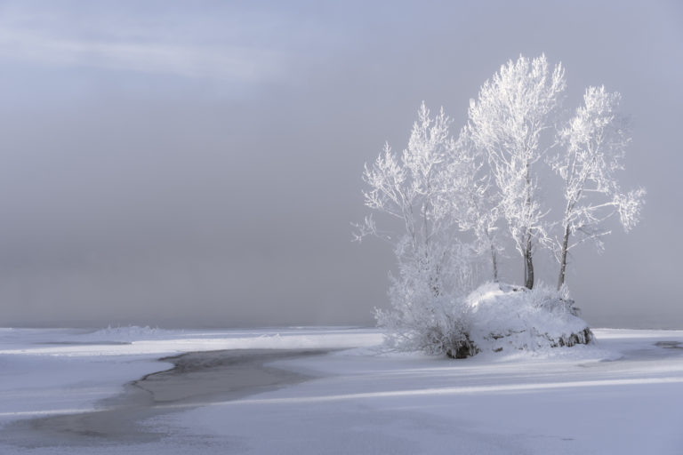 Туманное утро на Енисее